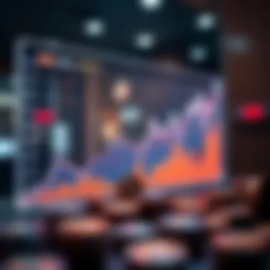 Graph showing market trends in digital currencies