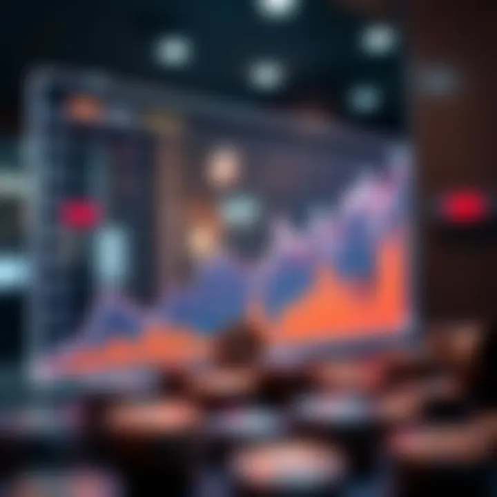 Graph showing market trends in digital currencies