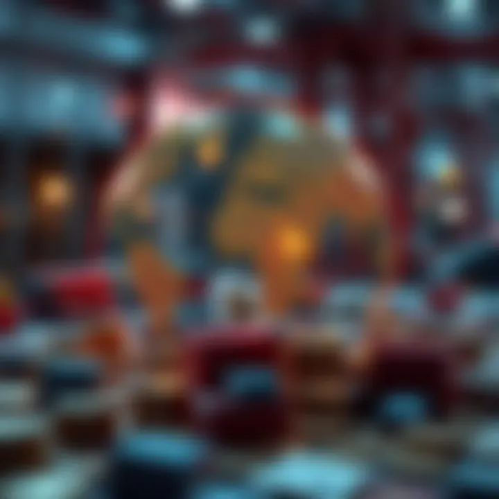 Visual representation of global trade influenced by currency values