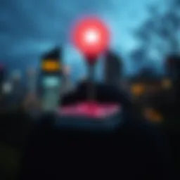 Illustration representing the concept of beacon technology