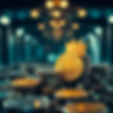 Conceptual representation of big finance merging with cryptocurrency