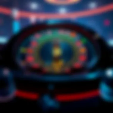 A vibrant digital roulette wheel displaying cryptocurrency symbols