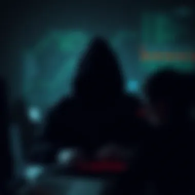 Dark environment representing hacking activities