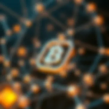 Conceptual illustration of blockchain endpoints in a digital network