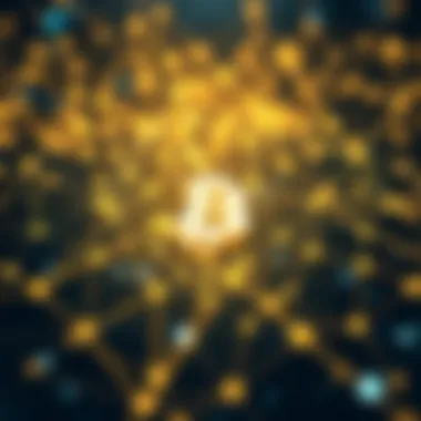 Blockchain technology visualized in a network