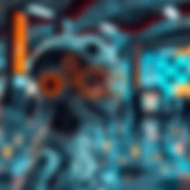 Futuristic concept of creativity and technology in art