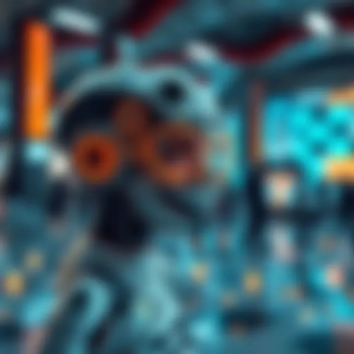 Futuristic concept of creativity and technology in art