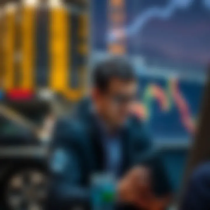 Investor analyzing cryptocurrency trends