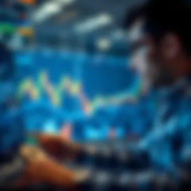 Investor analyzing market trends