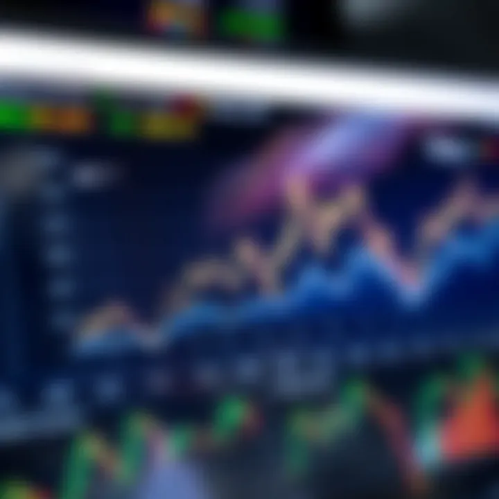 Chart showing market trends of selected cryptocurrencies