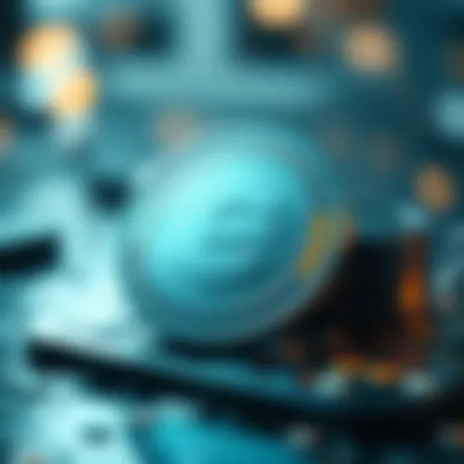 Conceptual representation of eCash Coin and its blockchain technology