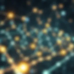 Futuristic blockchain network illustration