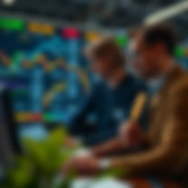 Investors analyzing market data