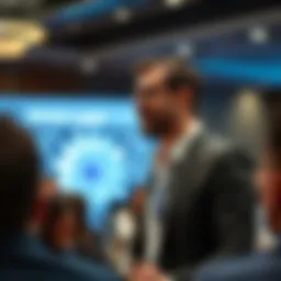 Michael Saylor addressing a conference on cryptocurrency innovation