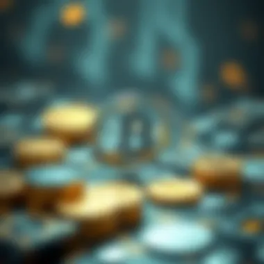 Visual depiction of blockchain interaction with cryptocurrencies