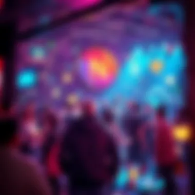 An illustration of a vibrant community ecosystem surrounding the NEAR coin