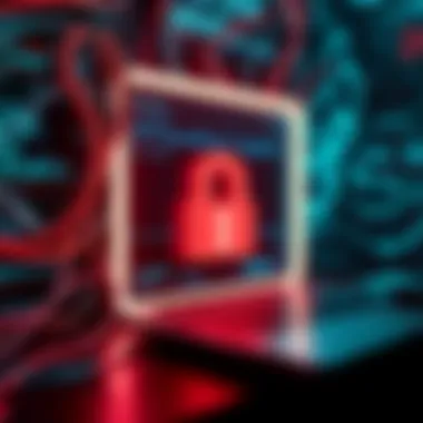 Secure data storage concept showcasing encrypted information