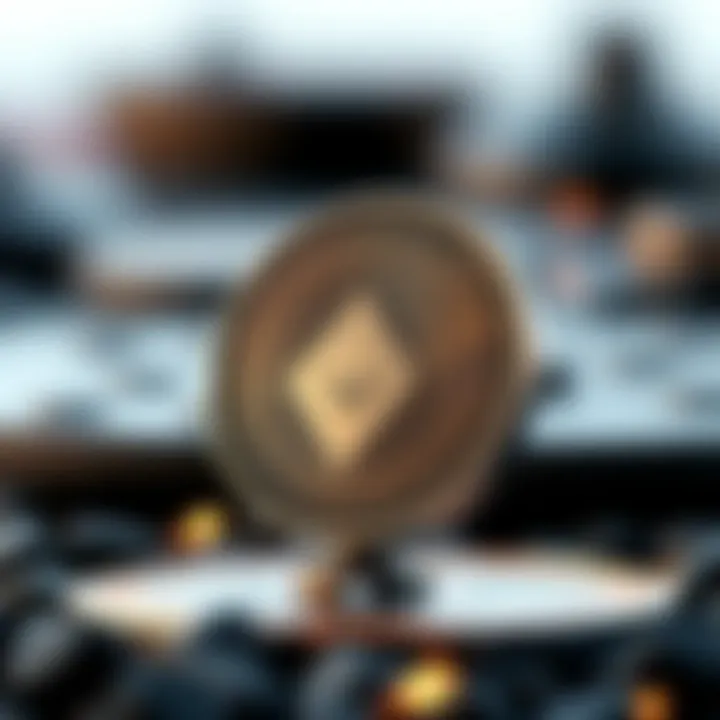 Conceptual illustration of Tether cryptocurrency