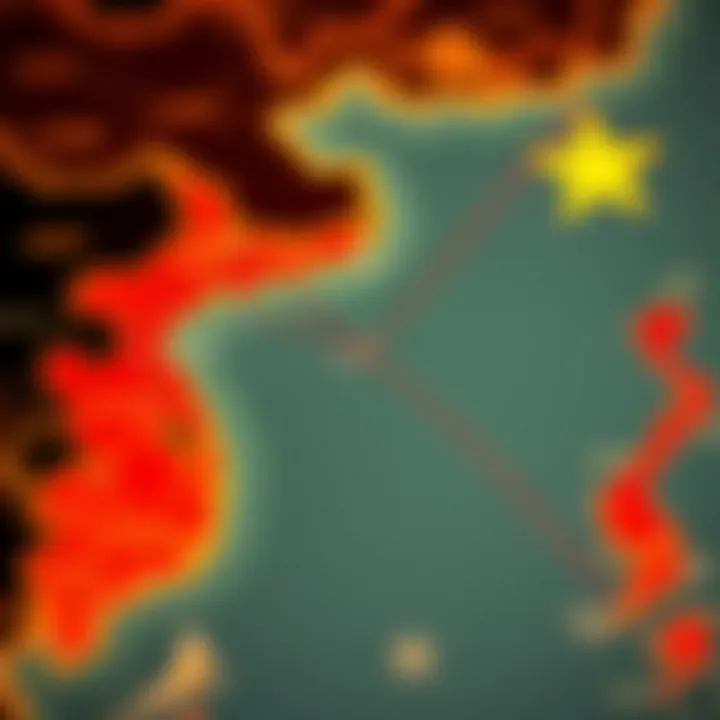 Map highlighting trade routes and economic ties between South Korea and Vietnam.