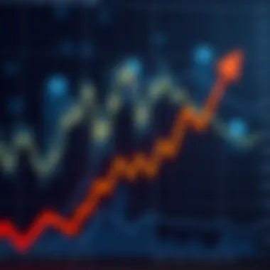 A downward trend line illustrating market decline